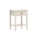 Pair Of Ivory One Drawer Bedside Tables with Shelf - Padstowe Ivory Range
