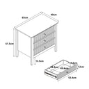 Large 3 Drawer Bedside Table - Hales Pale Wood Range