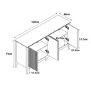 Large White 4 Door Sideboard - Hales White Range