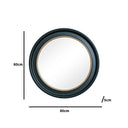 Large Round Black & Gold Wall Mirror - 80cm x 80cm