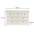 Large 7 Drawer Chest of Drawers & Pair of Bedside Tables - Daventry Ivory Range
