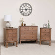 4 Drawer Dark Wood Chest of Drawers and Pair of 3 Drawer Bedside Tables - Ashwell Range