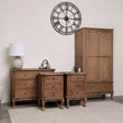 Dark Wood Wardrobe, 4 Drawer Chest of Drawers and Pair of 3 Drawer Bedside Tables - Ashwell Range