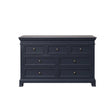 Large 7 Drawer Chest of Drawers & Pair of Bedside Tables - Daventry Navy Black Range