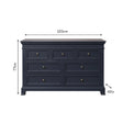 Large 7 Drawer Chest of Drawers & Pair of Bedside Tables - Daventry Navy Black Range