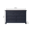 Large 7 Drawer Chest of Drawers & Pair of Bedside Tables - Daventry Navy Black Range