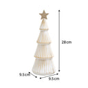 Wooden Christmas Tree Ornament with Gold Glitter Star - 28cm