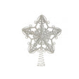 Silver Ornate Glitter Star Christmas Tree Topper
