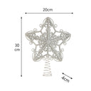 Silver Ornate Glitter Star Christmas Tree Topper
