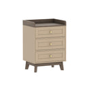 Cream 3 Drawer Bedside Table - Oswin Range