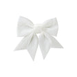 Set of 4 White Glitter Christmas Bows