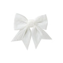 Set of 4 White Glitter Christmas Bows