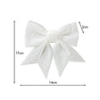 Set of 4 White Glitter Christmas Bows
