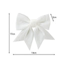 Set of 4 White Glitter Christmas Bows