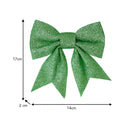 Set of 4 Sage Green Glitter Christmas Bows