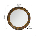 Large Antique Gold Round Swirl Mirror - 80cm x 80cm