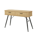 Large Natural Wooden Textured Dressing Table / Console Table 120cm x 77cm