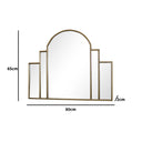 Large Gold Art Deco Arch Fan Mirror 80cm x 65cm