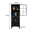 Tall Black & Gold Industrial Storage Cabinet