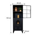 Tall Black & Gold Industrial Storage Cabinet