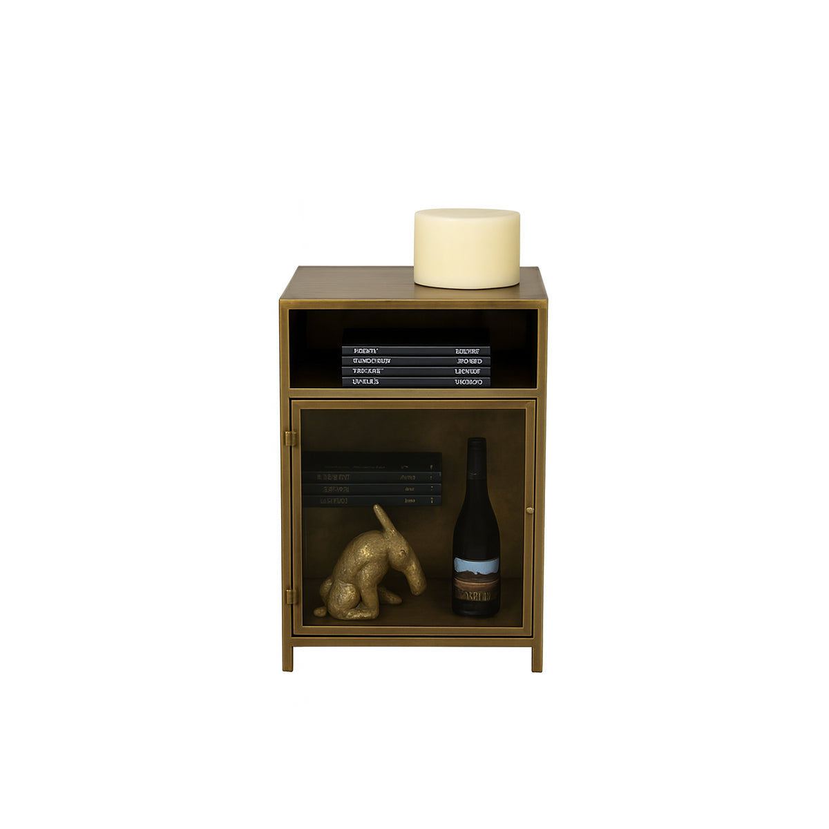 Antique Gold Brass Metal Bedside Cabinet – Melody Maison