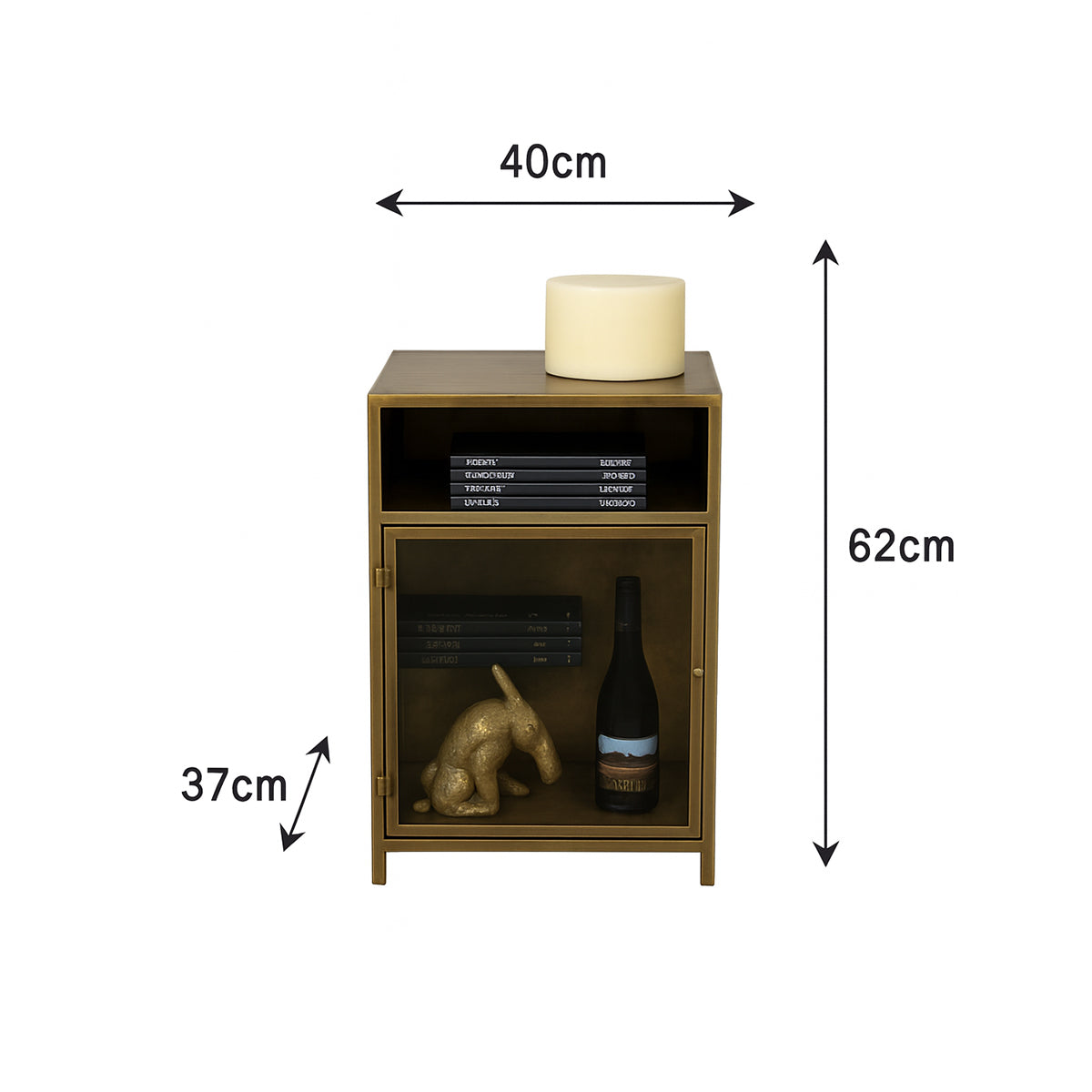 Antique Gold Brass Metal Bedside Cabinet – Melody Maison