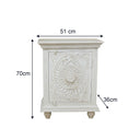 White Distressed Bedside Cabinet