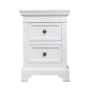 White Two Drawer Bedside Table - Daventry White Range