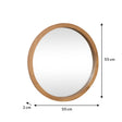 Round Dark Wood Frame Mirror - 55cm