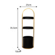 Gold and Black Metal 3 Tiered Storage Caddy - 25cm x 35.5cm