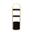 Gold and Black Metal 3 Tiered Storage Caddy - 25cm x 35.5cm