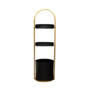 Gold and Black Metal 3 Tiered Storage Caddy - 25cm x 35.5cm