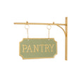 Gold and Sage Green Metal Wall Mounted Hanging Pantry Sign