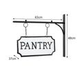Black and White Metal Wall Mounted Hanging Pantry Sign
