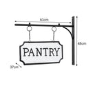 Black and White Metal Wall Mounted Hanging Pantry Sign
