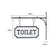 Black and White Metal Wall Mounted Hanging Toilet Sign
