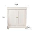 Two Door Small Sideboard/Shoe Cabinet with Two Shelves - Daventry Ivory Range