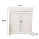 Two Door Small Sideboard/Shoe Cabinet with Two Shelves - Daventry Ivory Range