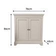 Two Door Small Sideboard/Shoe Cabinet - Daventry Taupe-Grey Range