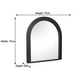 Large Black Arched Wall Mirror - 90cm x 77cm