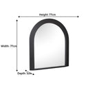 Large Black Arched Wall Mirror - 90cm x 77cm