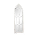 Arched White Distressed Chapel Fretwork Garden Mirror - 47cm x 142cm