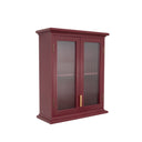 Mulberry Red Reeded Glass Wall Cabinet