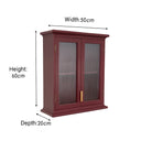 Mulberry Red Reeded Glass Wall Cabinet