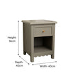 One Drawer Scalloped Bedside Table - Staunton Taupe Range