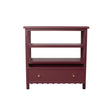 Wine Red Scalloped Storage Sideboard with One Drawer and Shelving - Staunton Wine Red Range