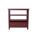 Wine Red Scalloped Storage Sideboard with One Drawer and Shelving - Staunton Wine Red Range