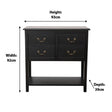 Black 4 Drawer Chest Console Table with Shelf - Briggs Range