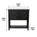 Black 4 Drawer Chest Console Table with Shelf - Briggs Range
