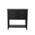 Black 4 Drawer Chest Console Table with Shelf - Briggs Range